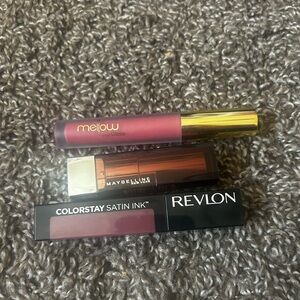 (2/$15) New Lipstick and lipgloss set- lot Revlon, Maybelline, Mellow Cosmetics